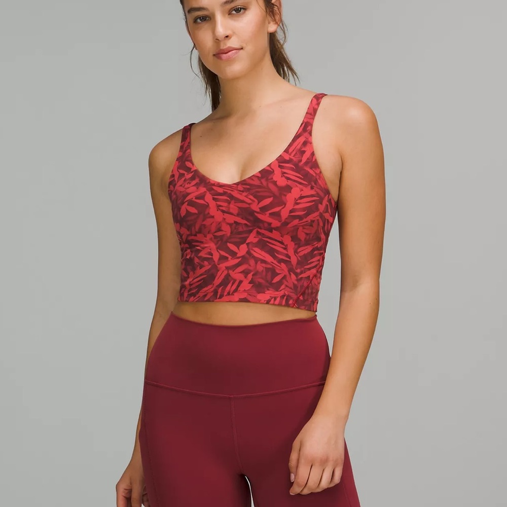 Lululemon Athletica Red Patterned Tank Top